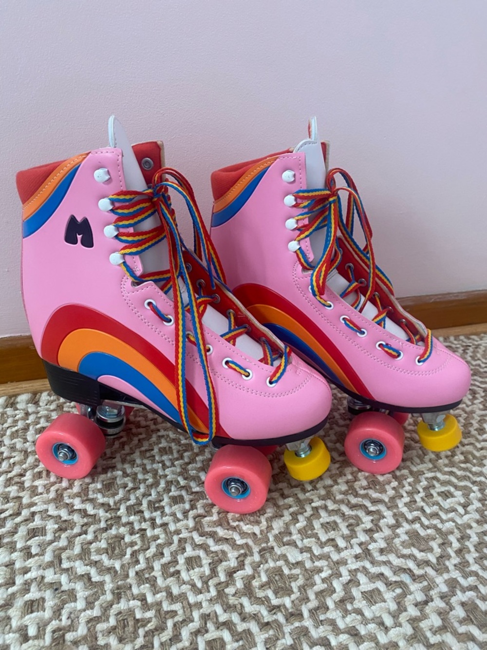 Kids Rainbow Pink Roller Skates - Brand